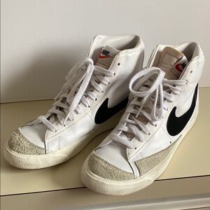 Nike White and Black High-Tops with Suede Accents